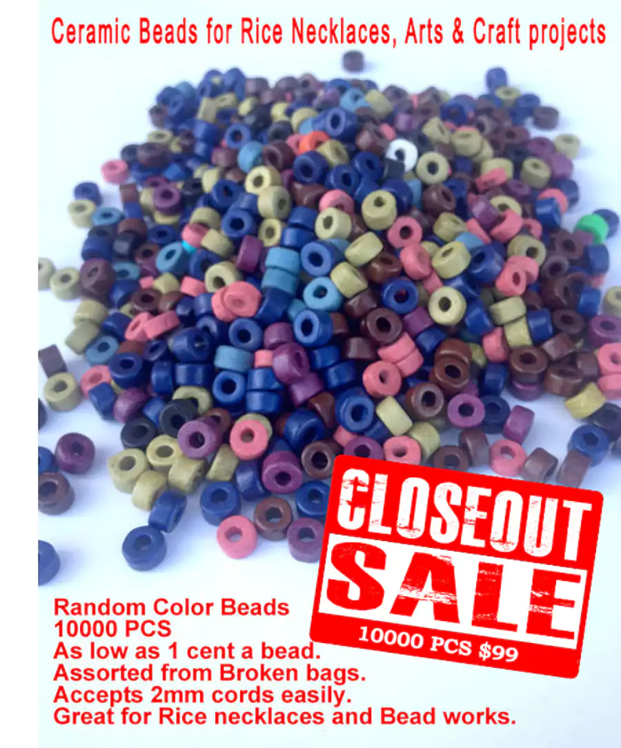 Ceramic Beads Assortment - Closeout 10000 Pcs.